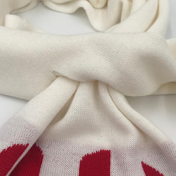 Auth Moschino white mixed wool scarf + tag - Picture 5 of 7